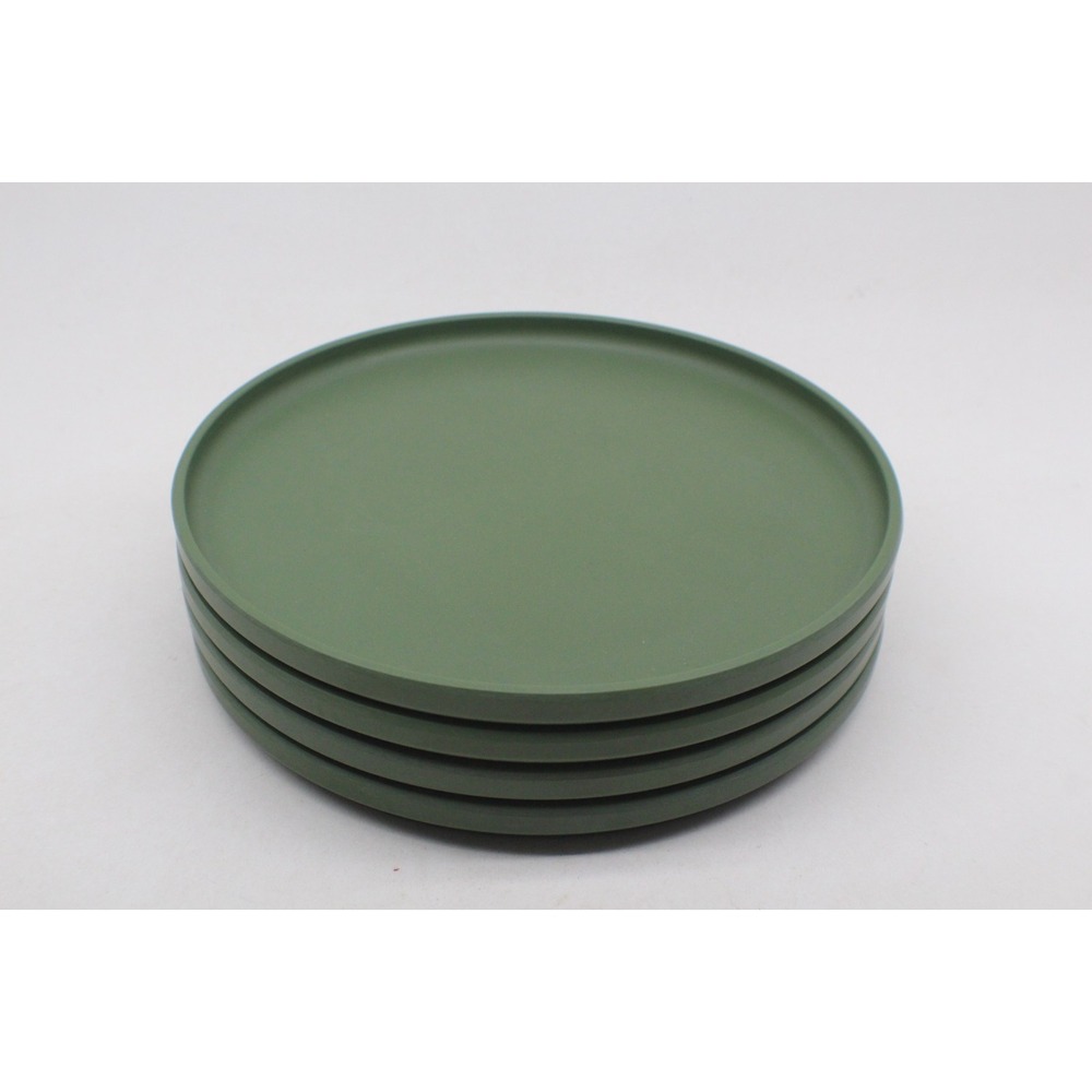 Lot of 4 MCM Green West Elm Aaron Probyn Modern Melamine 8" Dinner Plates